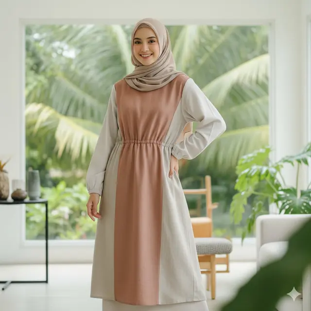 Midi Dress Linen Polos Minimalis