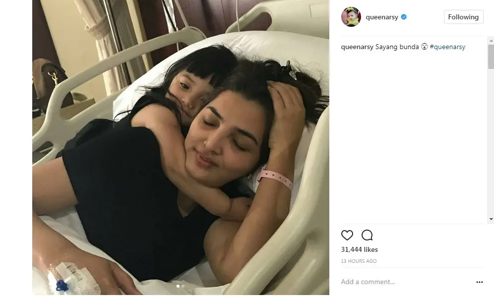 Ashanty dirawat di sebuah rumah sakit (Foto: Instagram)