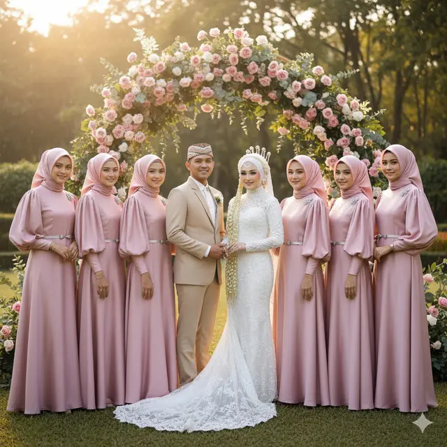 7 Model Baju Bridesmaid Satin Polos Hijab, Tampil Anggun dan Seragam tanpa Terlihat Membosankan