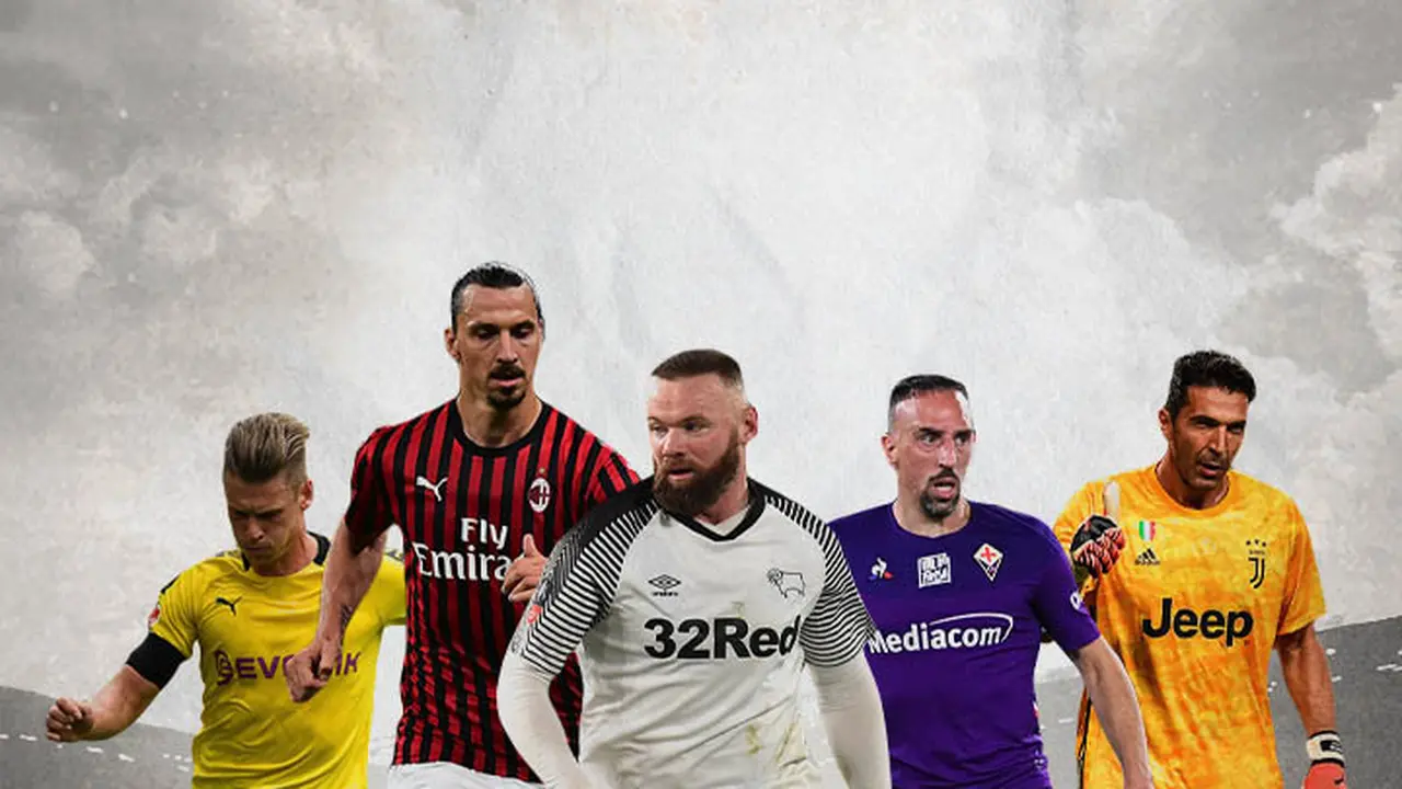 Ilustrasi - Lukasz Piszczek, Zlatan Ibrahimovic, Wayne Rooney,Franck Ribery, Gianluigi Buffon