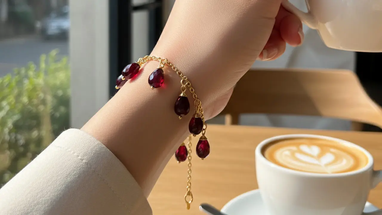Gelang Rantai Emas  Liontin Batu Permata