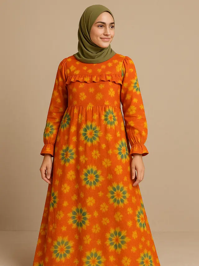 Model Gamis Batik Jumputan