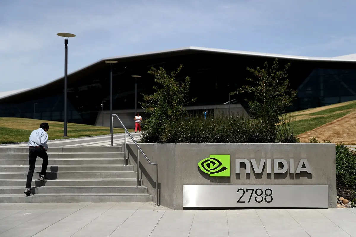 Markas Nvidia di Santa Clara, California. Justin Sullivan/Getty Images/AFP