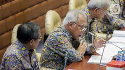 Basuki Hadimuljono juga membahas hasil pemeriksaan Badan Pemeriksa Keuangan (BPK) RI semester I 2022. (Liputan6.com/Faizal Fanani)