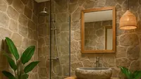 7 Inspirasi Kamar Mandi Lantai Batu Alam, Ciptakan Sentuhan Alami di Rumah