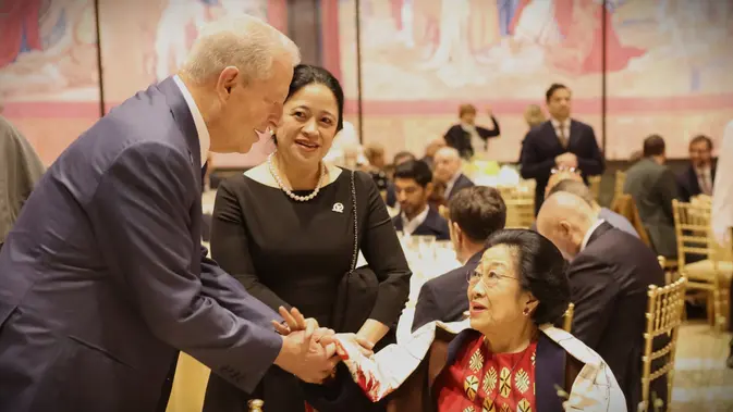 Trio Ikonik: Megawati, Al Gore, dan Menlu Vatikan Bertemu di Jamuan Makan Malam Elit