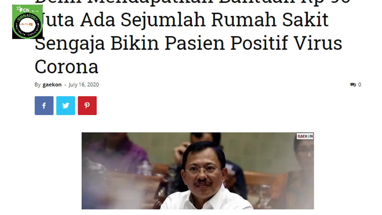 Penelusuran klaim RS sengaja membuat pasien positif Covid-19 untuk dapat bantuan Rp 90 juta