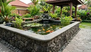 6 Desain Kolam Ikan dengan Bibir Tinggi agar Aman untuk Balita Sekaligus Mempertegas Tampilan