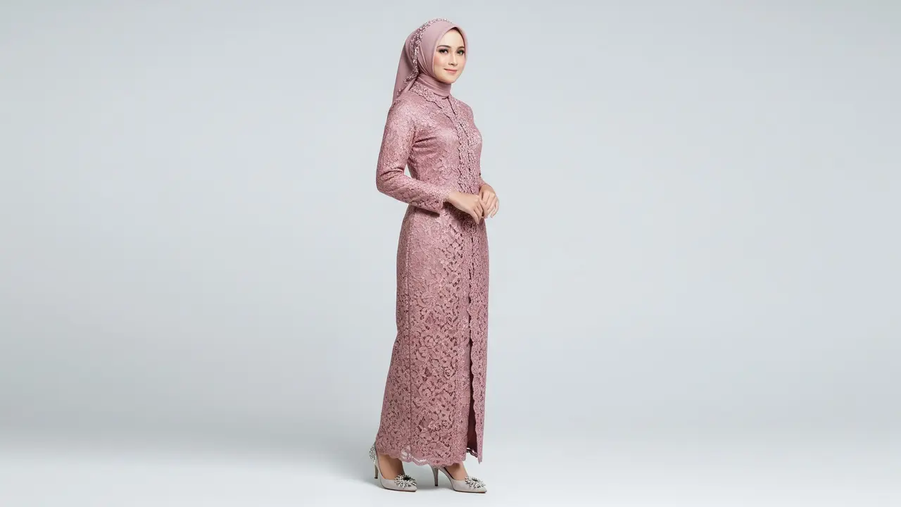 Model Gamis Brokat Busui