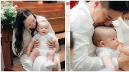 Momen hangat Pamela Bowie dan Amand Gunawan peluk cium Baby Oliver. Menikah pada September 2023 dan dikaruniai anak pertama pada Juni 2024, kehadiran Baby Oliver tentunya memberikan warna baru untuk keluarga kecil bintang sinetron Emak Ijah Pengen ke Mekah ini. Selama kehamilan hingga sang anak lahir, Pamela sering unggah foto Baby Oliver di Instagram. (Liputan6.com/IG/@pammybowie)