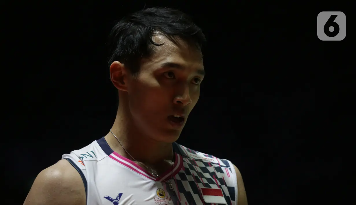 Di game ketiga, Jonatan Christie tampil percaya diri dan menyudahi perlawanan Kenta Nishimoto dengan skor 21-11. (Liputan6.com/Helmi Fithriansyah)