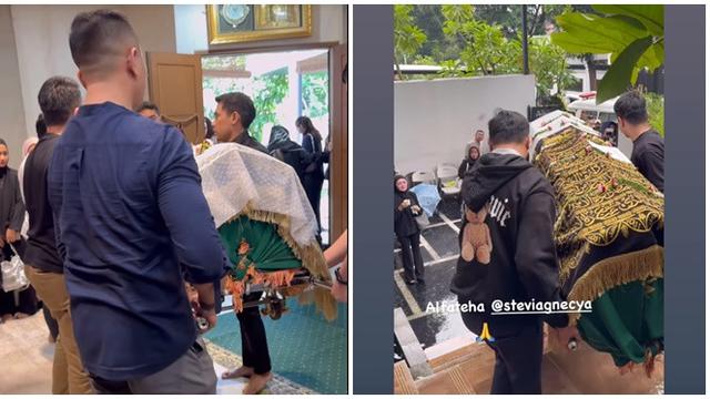 6 Potret Suasana di Rumah Duka Stevie Agnecya hingga Dimakamkan, Ramai Pelayat