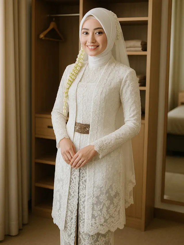 Kebaya Pernikahan Sederhana tapi Elegan Berhijab