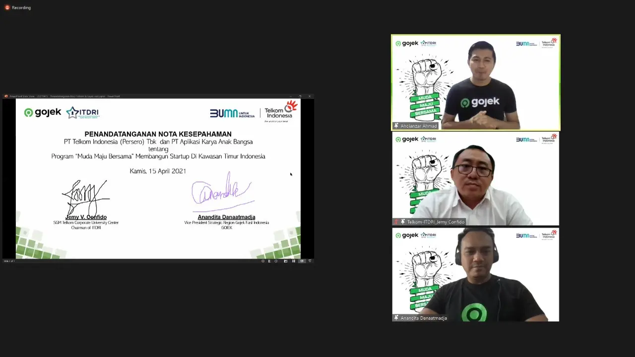 Gojek dan Telkom Luncurkan Muda Maju Bersama