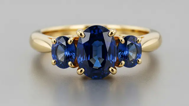 Model Cincin Emas dengan Batu Safir