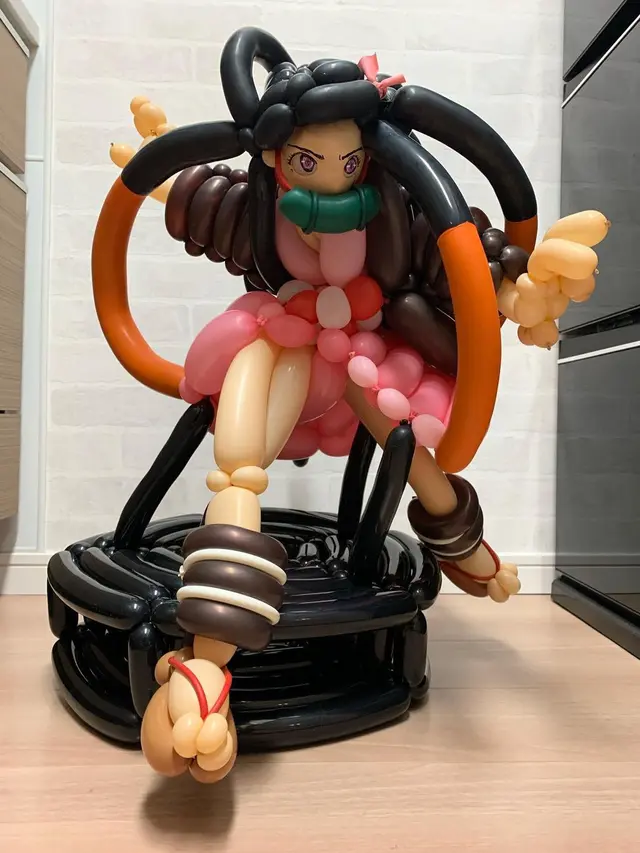 6 Kreasi Seni Balon Karakter Anime Demon Slayer, Unik Banget