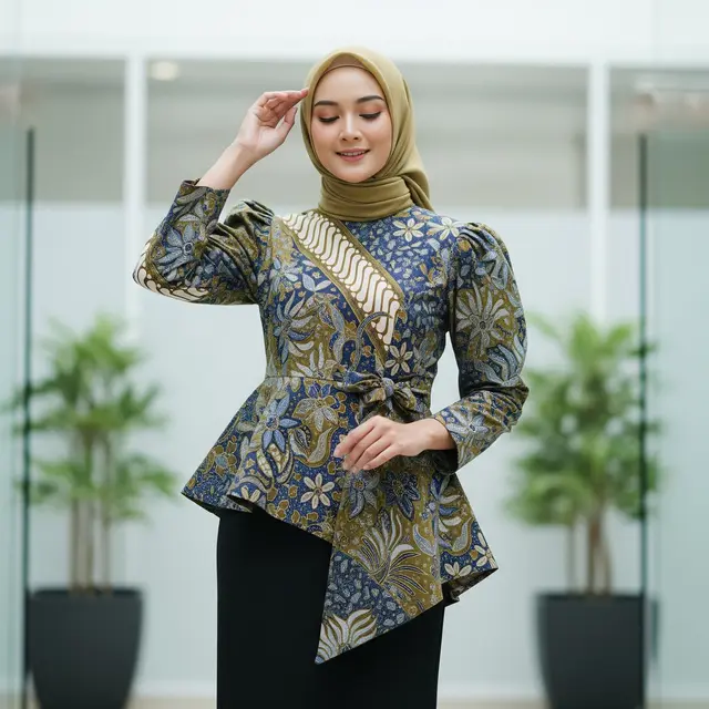 Model Atasan Batik Hijab Modern
