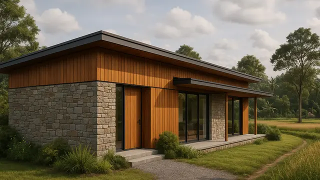 Referensi Desain Rumah Dengan Aksen Kayu/Gambar via AI