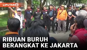 Ribuan Buruh Berangkat ke Jakarta dari Purwakarta