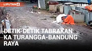 Mencekam! CCTV Rekam Momen Tabrakan KA Turangga-Bandung Raya