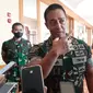 Jenderai TNI Andika Perkasa usai konferensi pers bersama Laksamana John C. Aquilino, Komandan dari Komando Indo-Pasifik AS. Dok: Tommy Kurnia/Liputan6.com