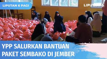 Ratusan paket sembako lebaran disalurkan YPP SCTV-Indosiar kepada santri dan warga di sekitar Pondok Pesantren Ash Shiddiq, Jember. Bantuan ini adalah hasil sumbangan pemirsa SCTV dan Indosiar.
