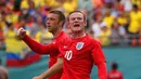Wayne Rooney memimpin top scorer timnas Inggris dengan 53 gol, Gol pertama Rooney untuk Inggris pada tanggal 6 september 2003. Rooney berpeluang menambah  gol jika tampil pada Piala Dunia 2018. (Richard Heathcote/Getty Images/AFP)