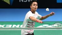 Tunggal putra, Anthony Sinisuka Ginting, takluk dari Chen Long pada babak kedua Australia Terbuka Super Series 2017, Kamis (22/6/2017). (PBSI)