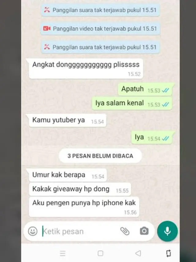 7 Chat WhatsApp dengan Orang Tidak Dikenal Ini Malah Bikin Emosi