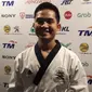 Maulana Khaidir harus puas dengan medali perak nomor poomase taekwondo SEA Games 2017. (Liputan6.com/Cakrayuri Nuralam)