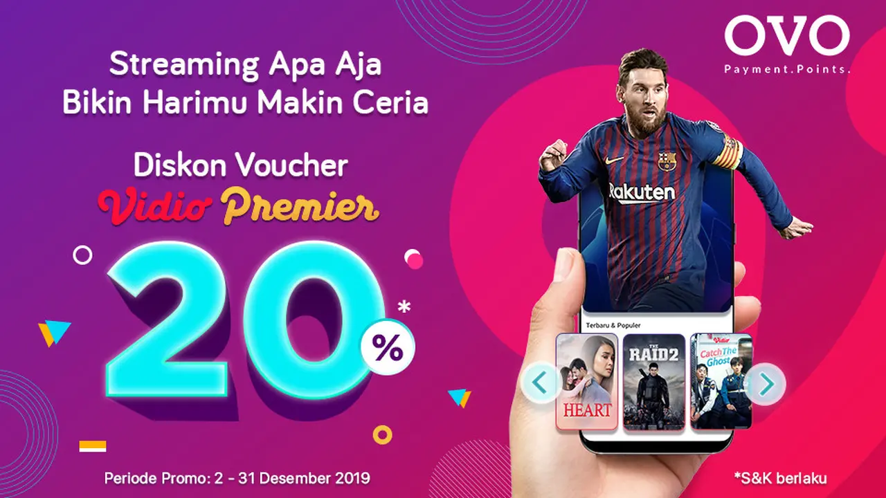 Dapatkan Diskon 20% Voucher Vidio Premier Hanya di OVO Deals!. sumberfoto: Vidio
