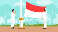 Ilustrasi upacara bendera, Indonesia. (Image by Freepik)