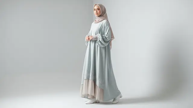 Gamis Abaya Modern dengan Motif Minimalis