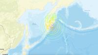 Pusat gempa Rusia magnitudo 8,7 mengguncang wilayah yang berlokasi 133 km di sebelah tenggara Petropavlovsk-Kamchatsky pada Rabu 30 Juli 2025. (USGS)