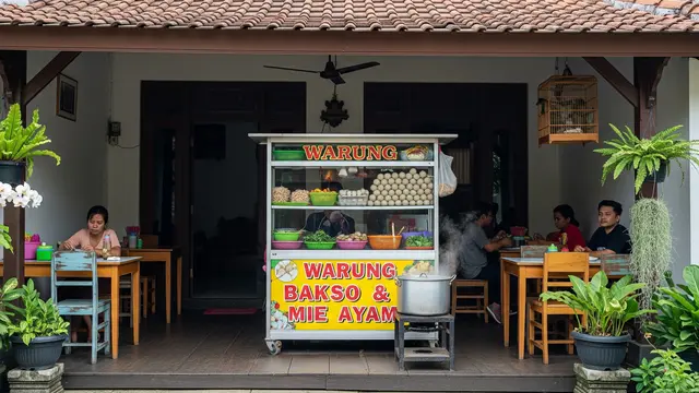 Berjualan Mie Ayam dan Bakso diTeras Rumah