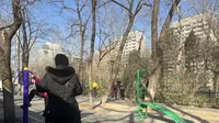 Fasilitas Taman Olahraga di Jalan Jianguomen Utara, Dongcheng, Beijing. (Liputan6.com/Winda Nelfira)