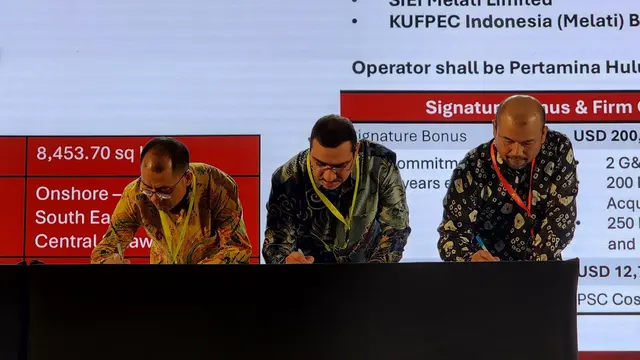 SIEI Melati Limited dan KUFPEC Indonesia (Melati) B.V menandatangani KKS di wilayah kerja Melati dengan SKK Migas. (Foto: Istimewa)