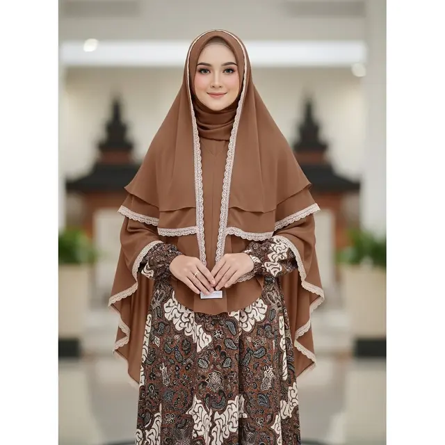 Gamis Jumbo Earth Tone Motif Kawung
