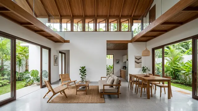 Inspirasi Rumah 1 Lantai dengan Ventilasi Silang Adem.
