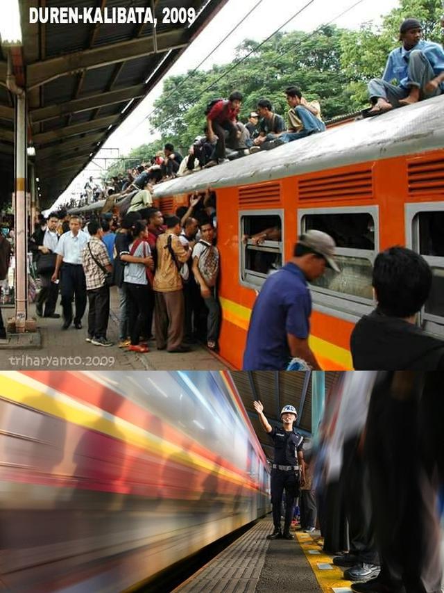 KRL dulu vs sekarang (foto: Trie Haryanto/brilio)