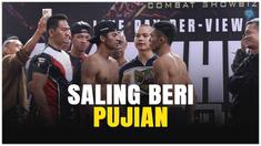 Momen menarik terjadi di sesi timbang Byon Combat Showbiz 5! Bukannya saling sindir seperti biasanya, Kkajhe dan Aziz Calim justru saling melempar pujian dan menunjukkan rasa saling menghormati. Kedua fighter ini memperlihatkan sportivitas tinggi jel...