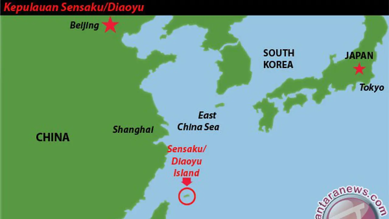 Ilustrasi kepulauan yang disengketakan China-Jepang