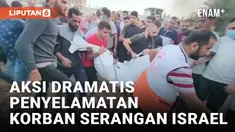 Situasi Tegang Penyelamatan Korban Serangan Israel yang Tertimpa Gedung