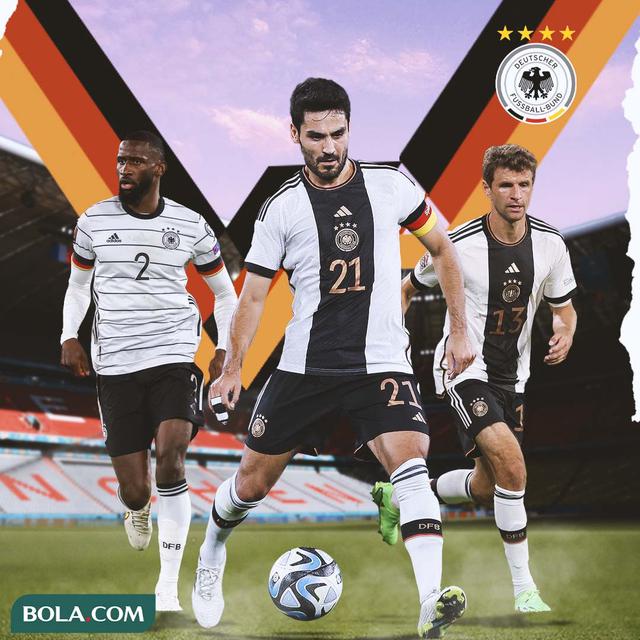 Ilustrasi - Antonio Rudiger, Ilkay Gundogan, Thomas Muller