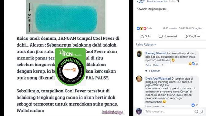Cek Fakta Hoaks Plester Kompres Demam Sebabkan Kelumpuhan Otak Cek Fakta Liputan6 Com