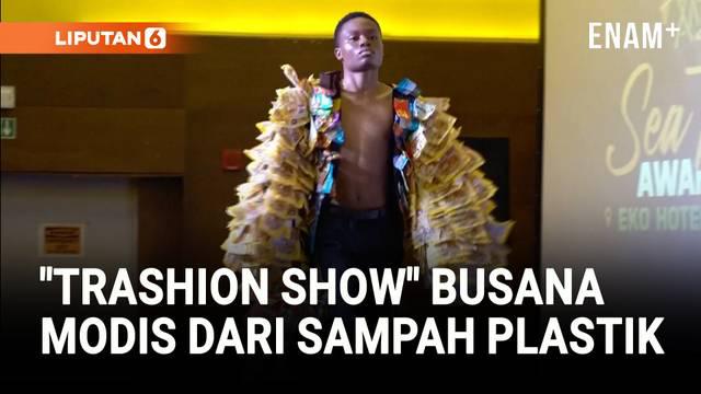 Botol plastik dan pembungkus makanan diubah jadi busana kreatif di “Trashion Show” Lagos. Acara ini digelar untuk meningkatkan kesadaran generasi muda akan bahaya sampah plastik bagi laut dan kehidupan penyu.