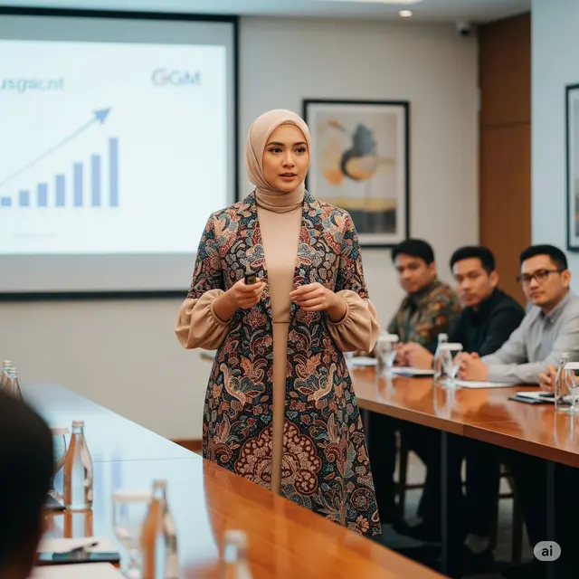 Blazer Batik + Inner Lengan Balon