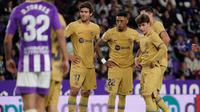 Barcelona menyerah 1-3 saat bersua Real Valladolid pada laga pekan ke-36 La Liga di&nbsp; Estadio Municipal Jos&eacute; Zorrilla, Rabu (24/5/2023) dini hari WIB. (AFP/CESAR MANSO)