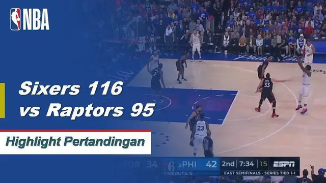 Cuplikan Pertandingan NBA : Sixers 116 vs Raptors 95