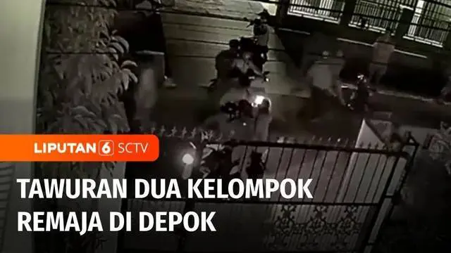 VIDEO: Tawuran Antar Kelompok Remaja di Tapos Terekam Kamera Pengawas